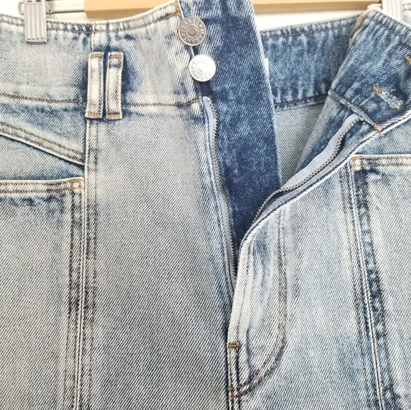 Isabel Marant Eliot High Waist Tapered Leg Jeans Size 38 Light Wash Blue - Picture 9 of 10